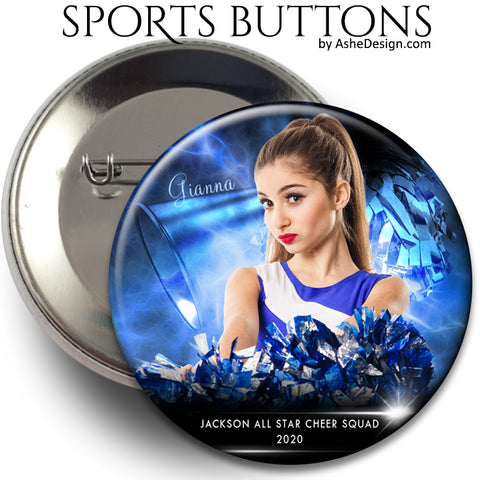 Ashe Design Sports Button Photoshop Template Cheer