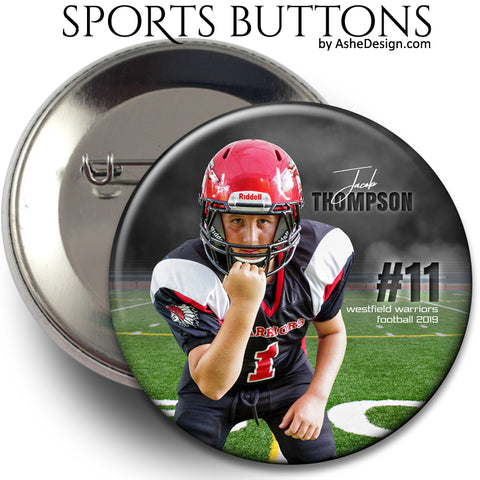 Ashe Design Sports Buttons - In The Shadows Football