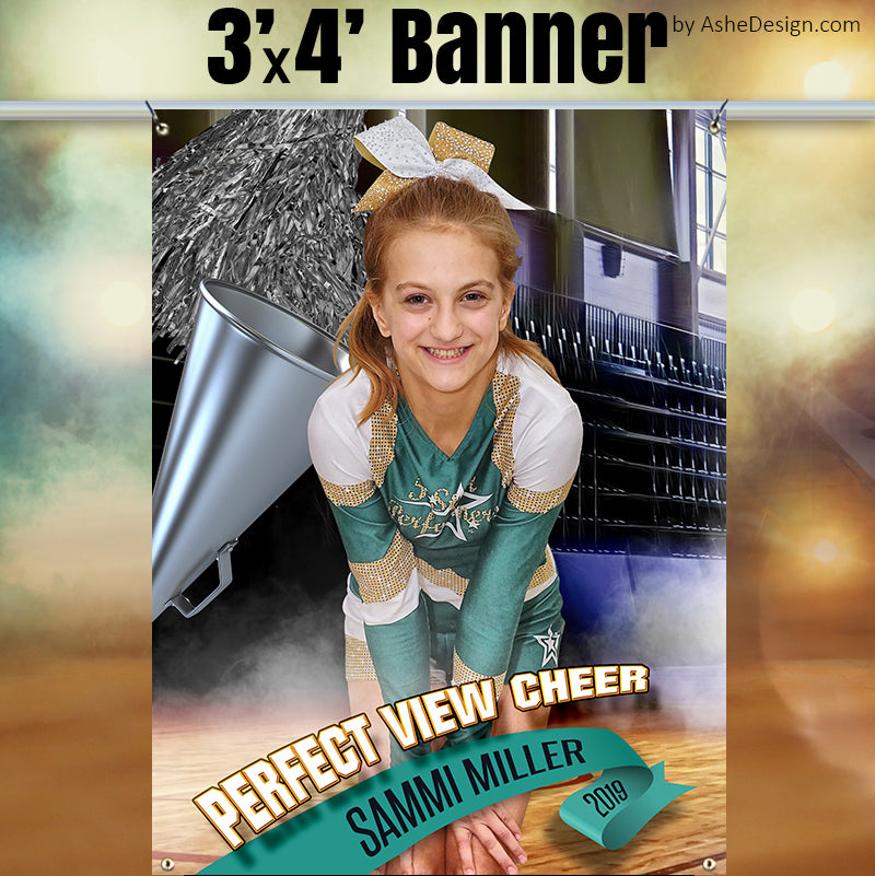 3'x4' Amped Sports Banner - Half Court Cheer