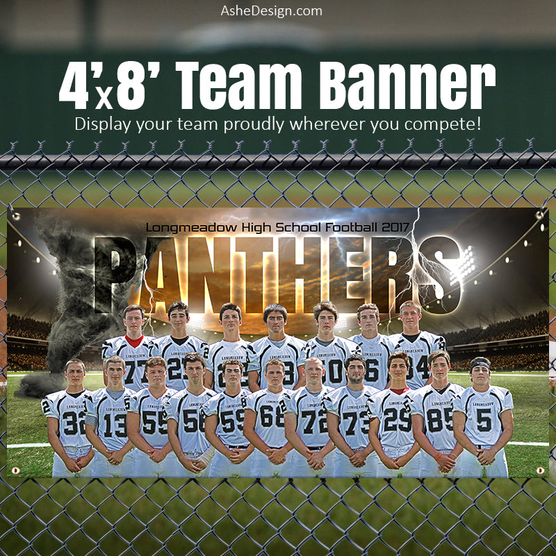 Amped Sports Team Banner 4'x8' - Tornado Alley Football