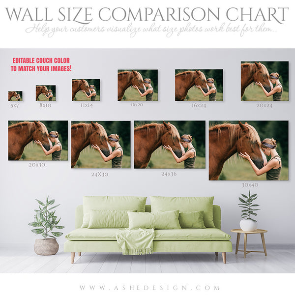 Wall Display Guide - Size Comparison Chart - Modern Landscape