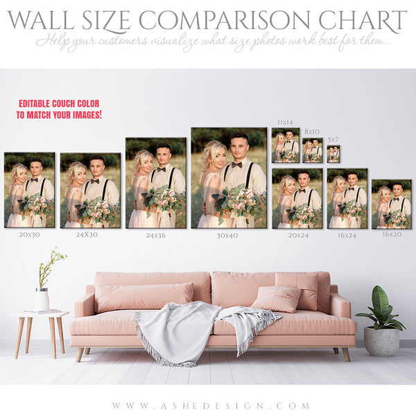Wall Display Guide - Size Comparison Chart - Modern Portrait