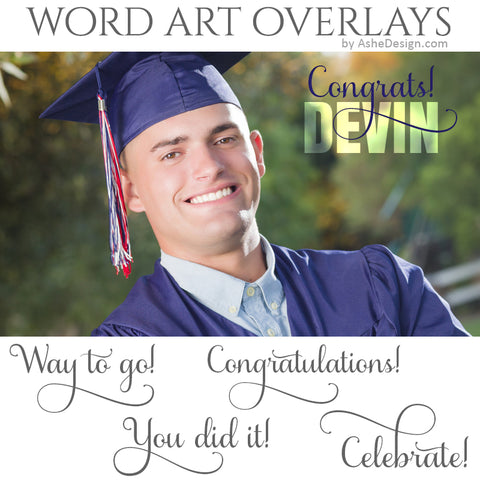 Word Art Overlays - Congrats