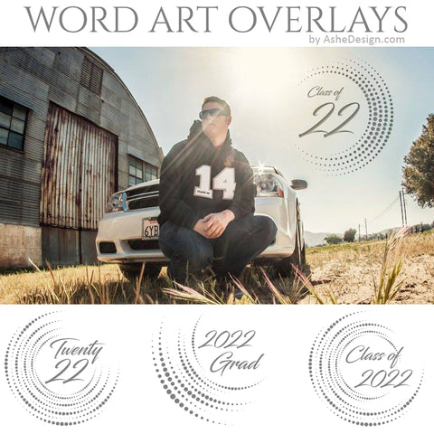 Word Art Overlays - Halftone Circles Editable