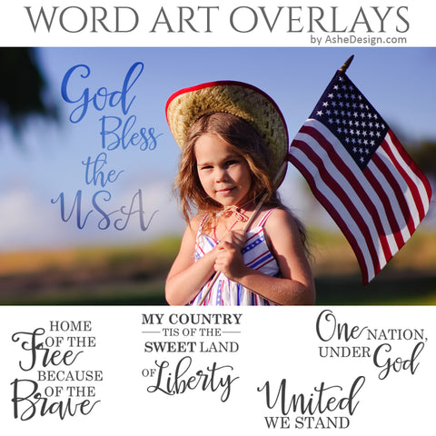 Ashe Design Word Art Overlays - United We Stand