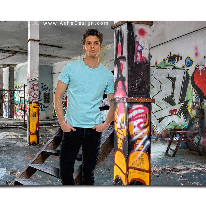 Digital Props 8x10 Backdrop Set - Graffiti Garage