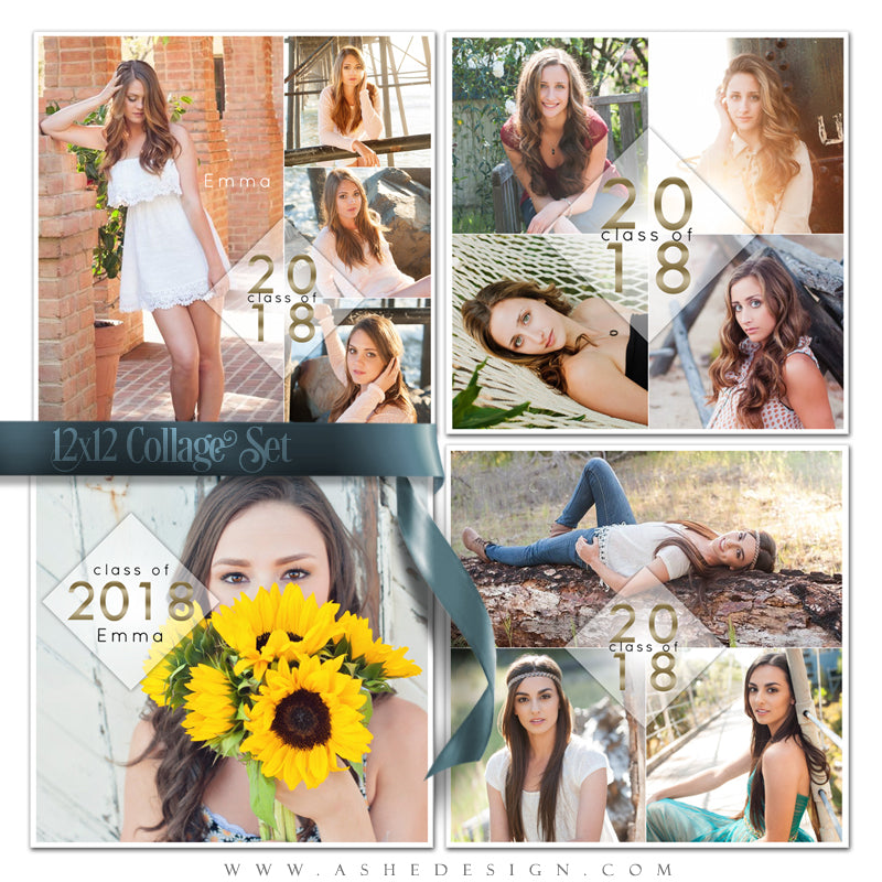 Ashe Design 12x12 Senior Collage Set- Class Act