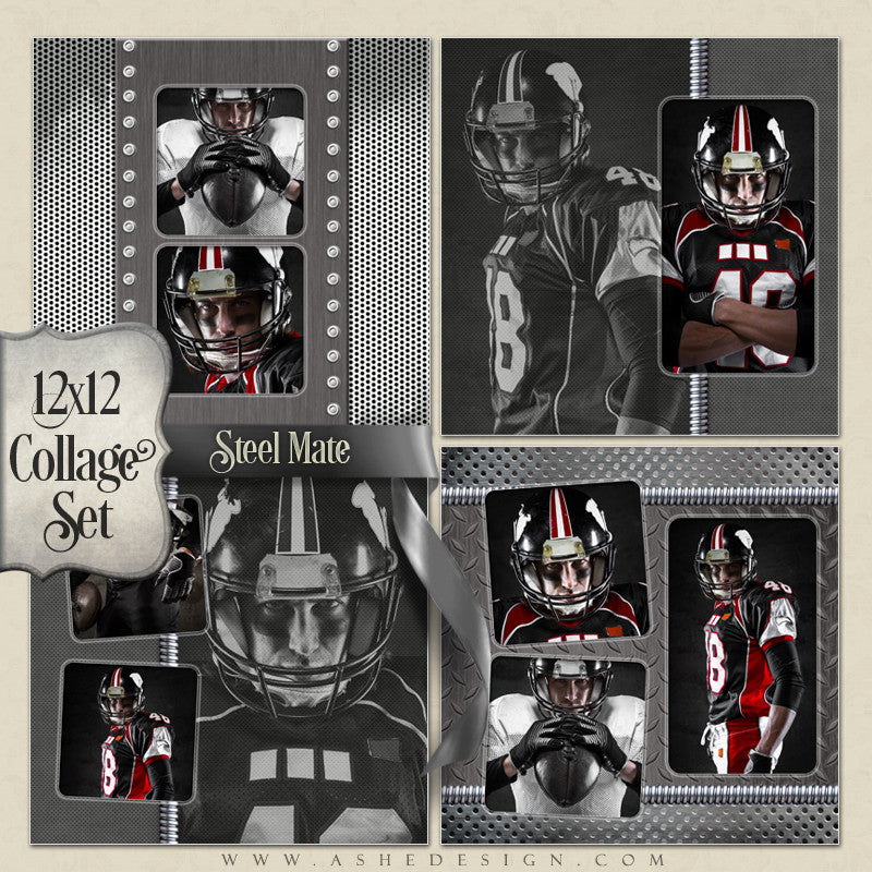 Collage Set (4) 12x12s - Steel Mate