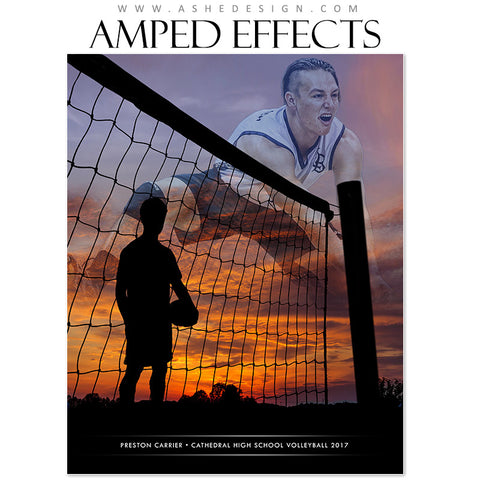 Ashe Design 16x20 Amped Effects - Silhouette Sports Volleyball
