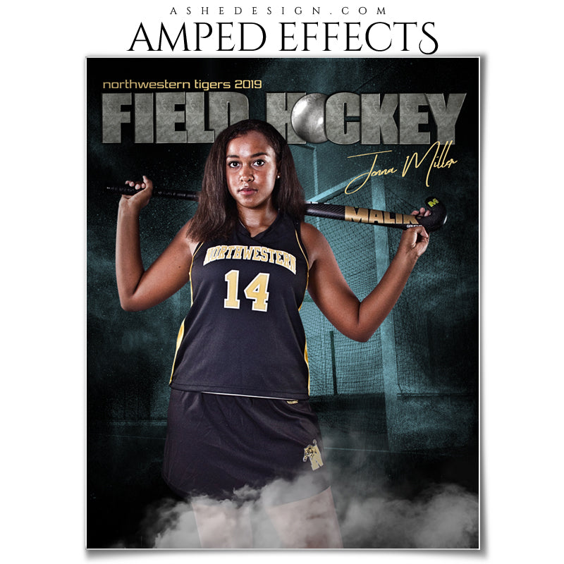 Ashe Design 16x20 Amped Effects - Rocked Field Hockey