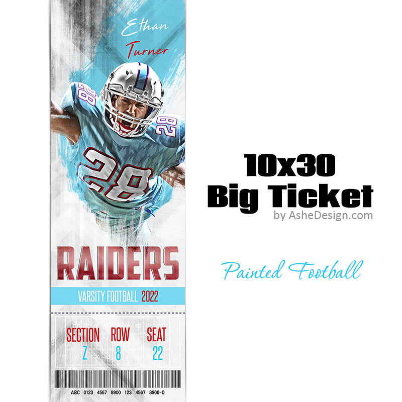 10x30 Big Ticket - Painted Football