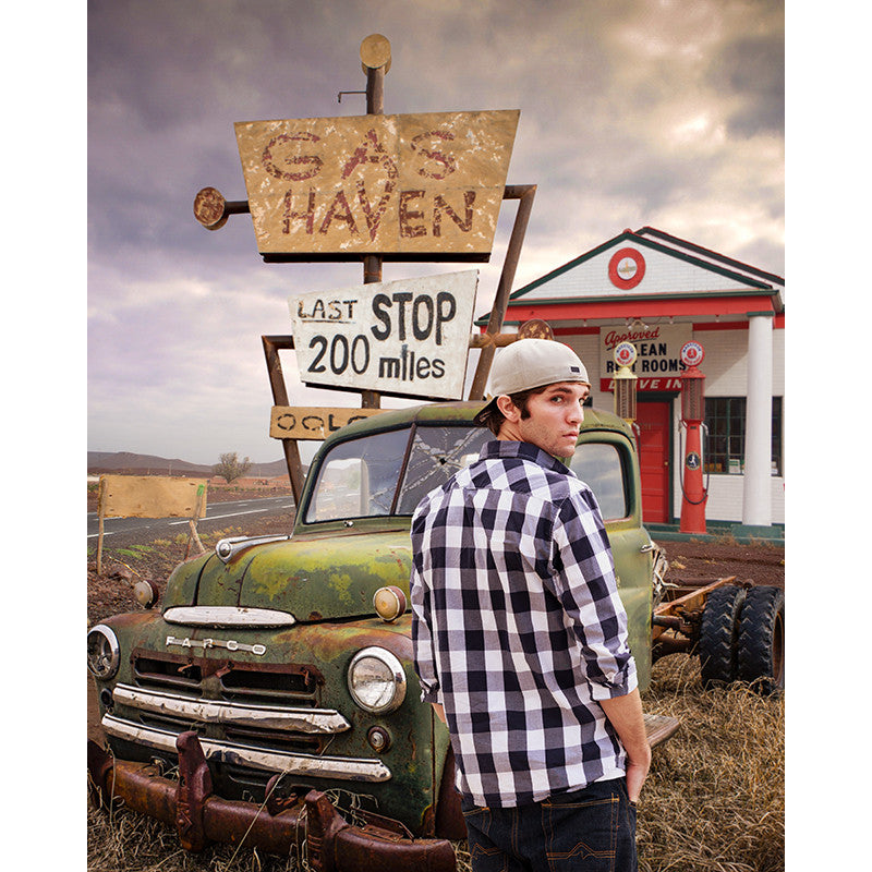 Digital Props 16x20 Backdrop Set - Gas Haven