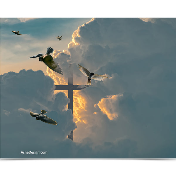 Digital Props 16x20 Backdrop - Heavenly Cross