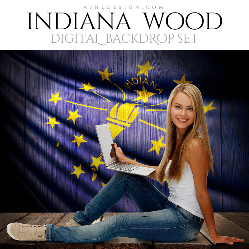 Ashe Design Digital Backdrop Indiana State Flag AFTER