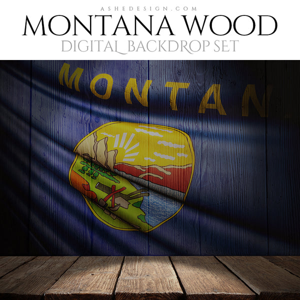 Ashe Design Digital Backdrop Montana State Flag