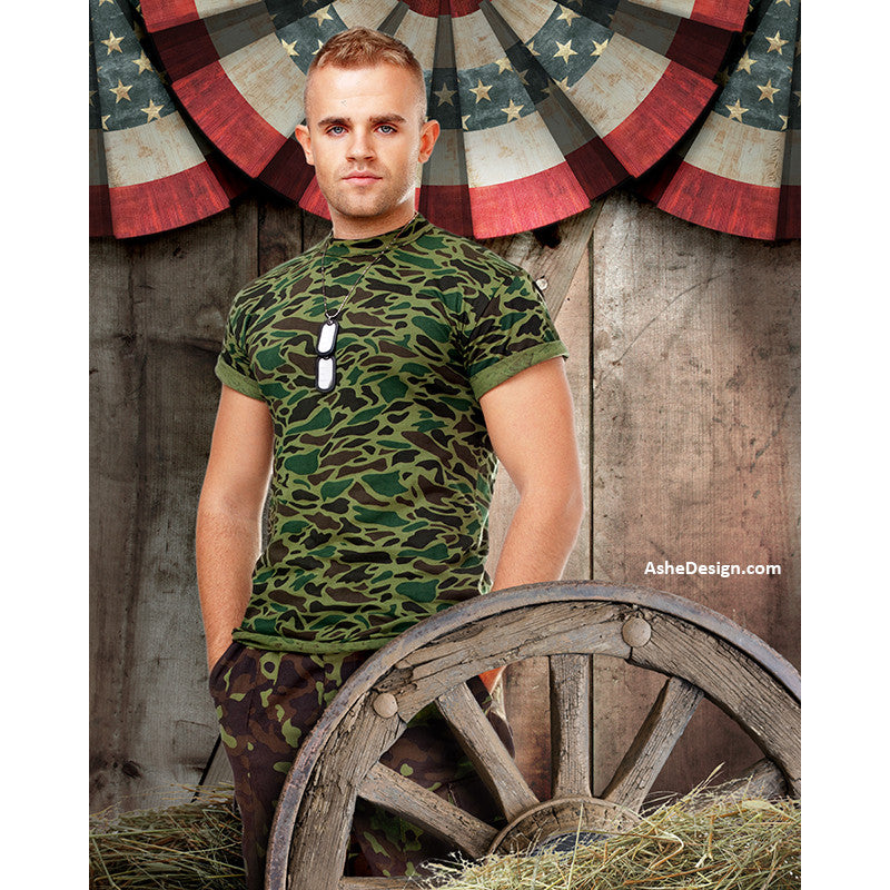 Digital Props - 16x20 Backdrops - Patriotic Bunting