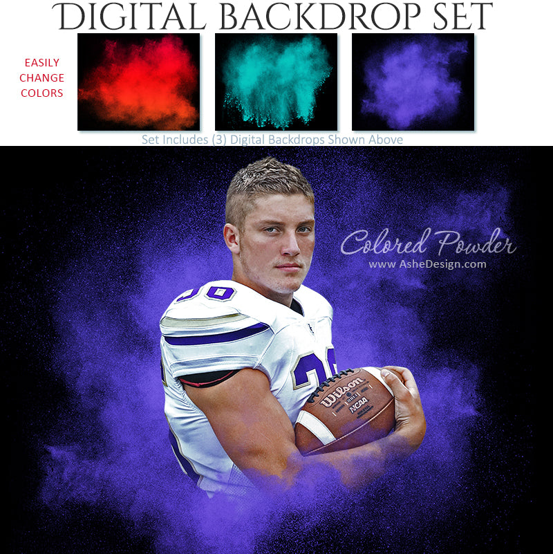 Digital Backdrop Set - Colored Powder
