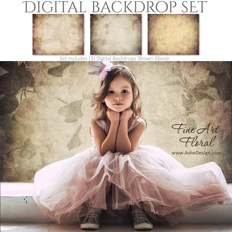 Digital Backdrop Set - Fine Art Floral