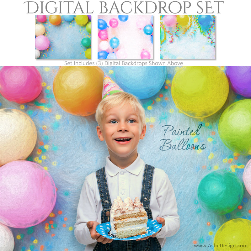 Ashe Design 16x20 Digital Backdrop Set - Painted Balloons AFTER