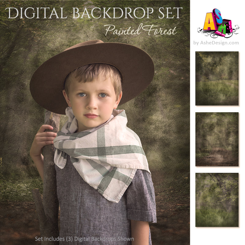 Digital Backdrop Set - Painted Forest