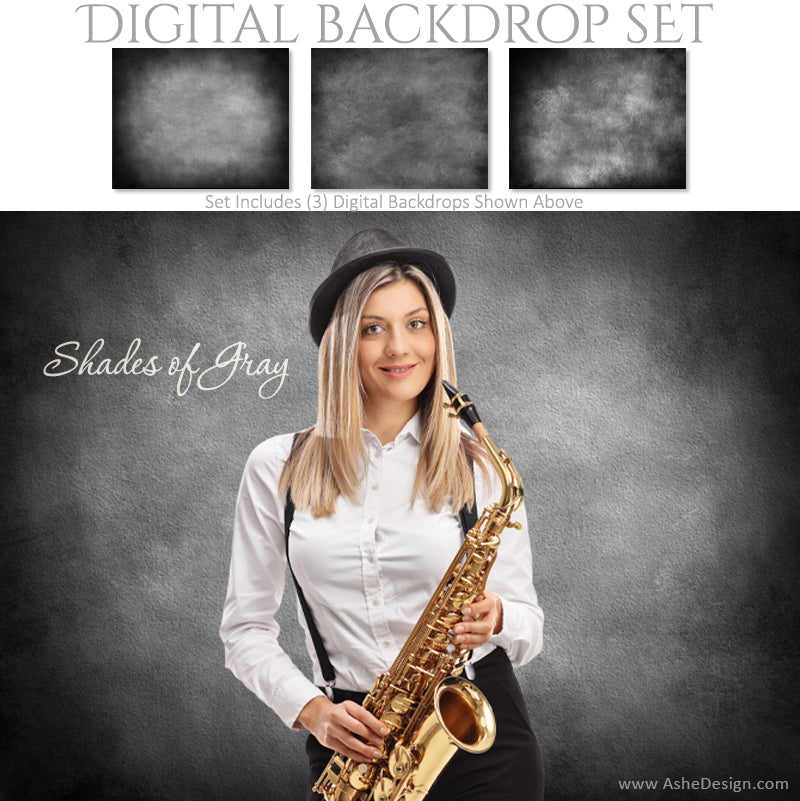 Digital Backdrop Set - Shades of Gray