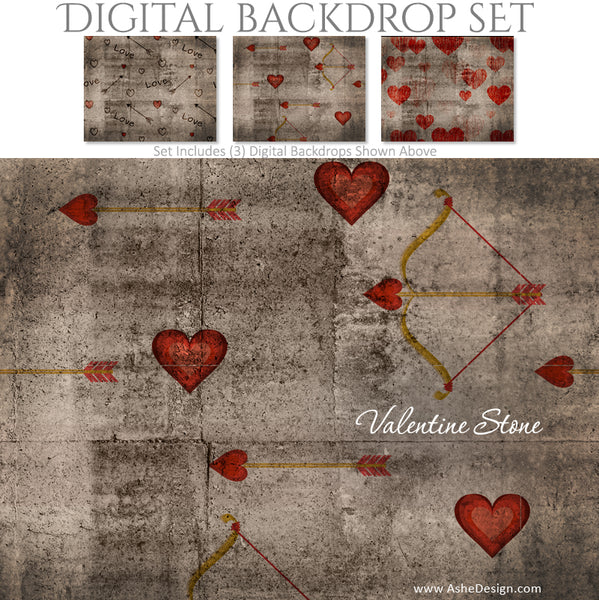 Ashe Design 16x20 Digital Backdrop Set - Valentine Stone BEFORE