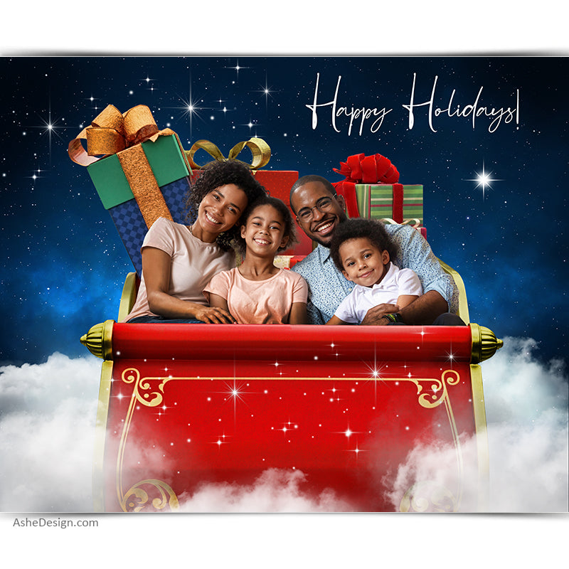 Digital Props 16x20 Backdrop Set - Sleigh Ride