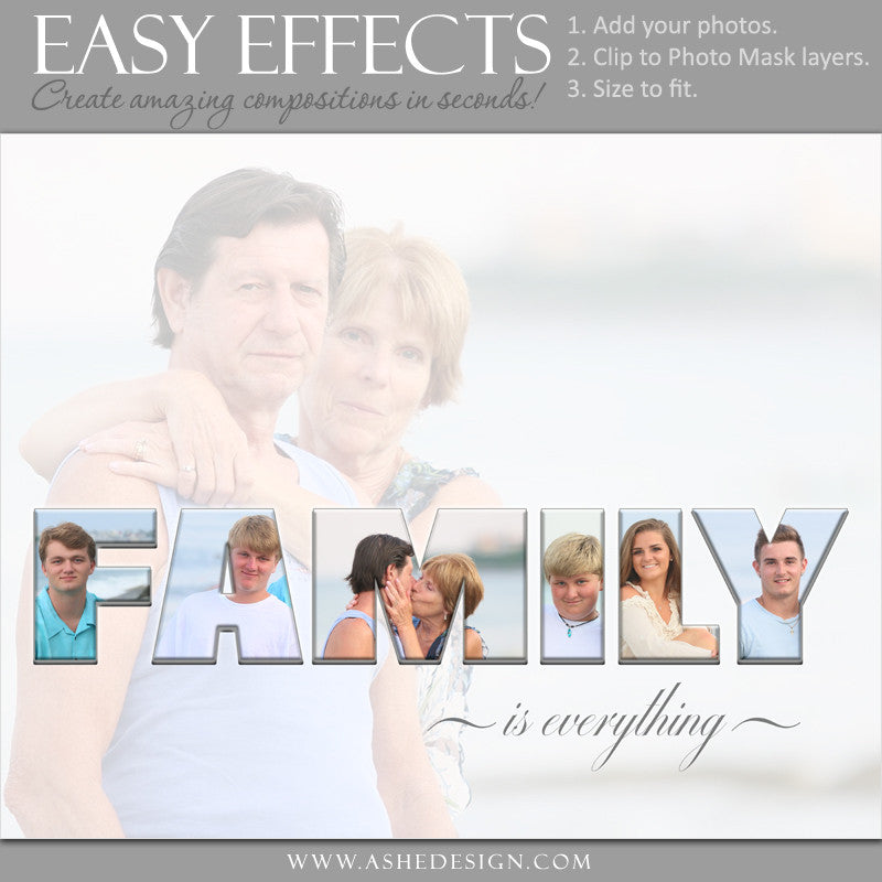 Ashe Design 16x20 Easy Effects - Family Collage