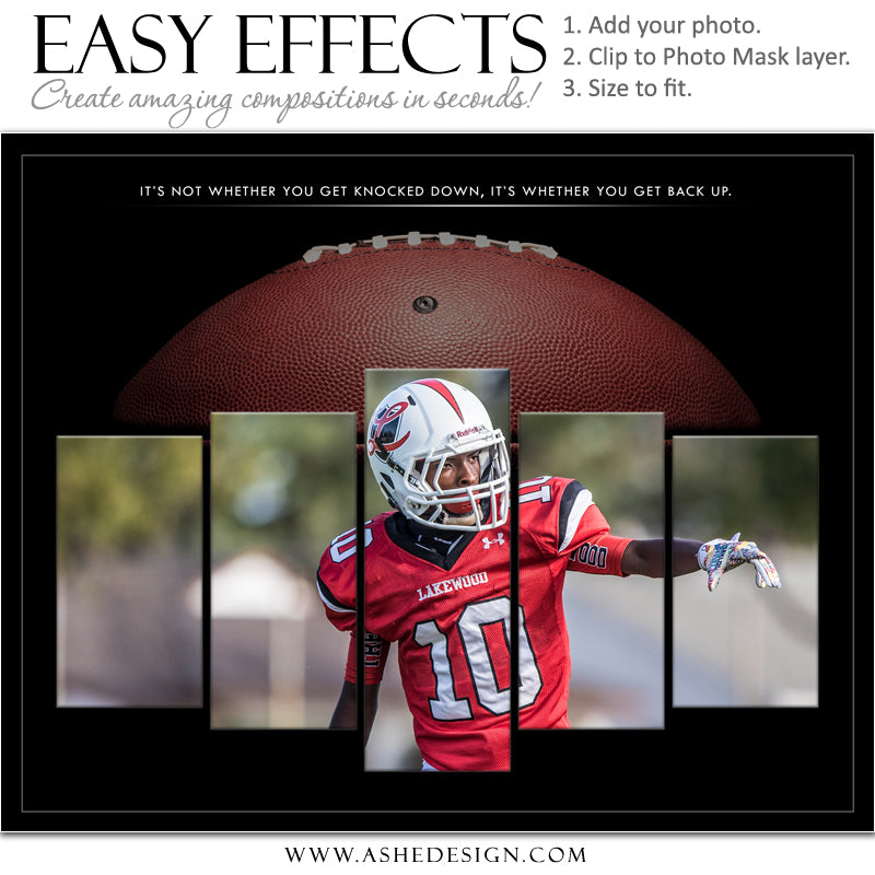 Ashe Design 16x20 Easy Effects - In The Shadows - Football