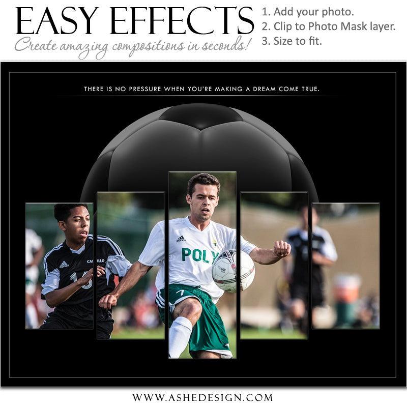 Ashe Design 16x20 Easy Effects - In The Shadows - Soccer
