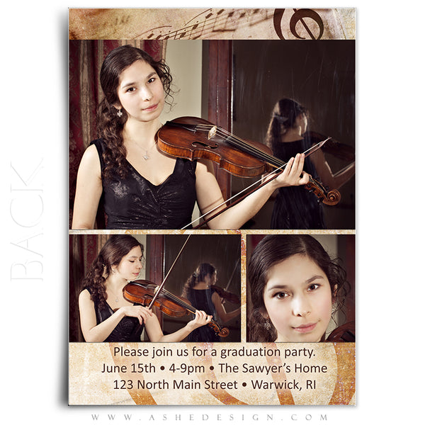 5x7 Flat Card Design - Musical Notes