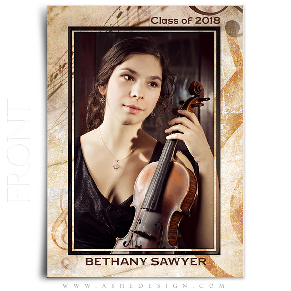 5x7 Flat Card Design - Musical Notes