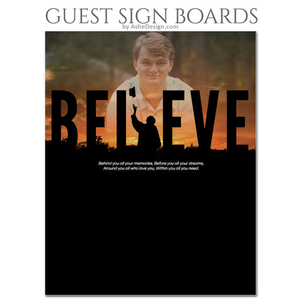 16x20 Guest Sign Board - Believe Silhouette