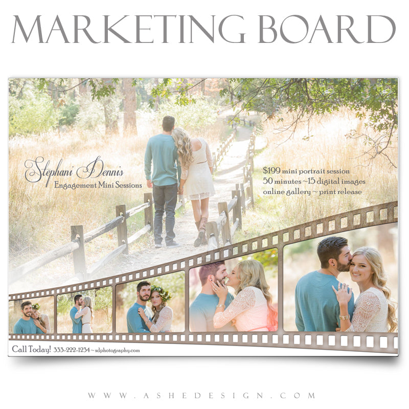 Ashe Design 5x7 Marketing Board - Faded Film Strip