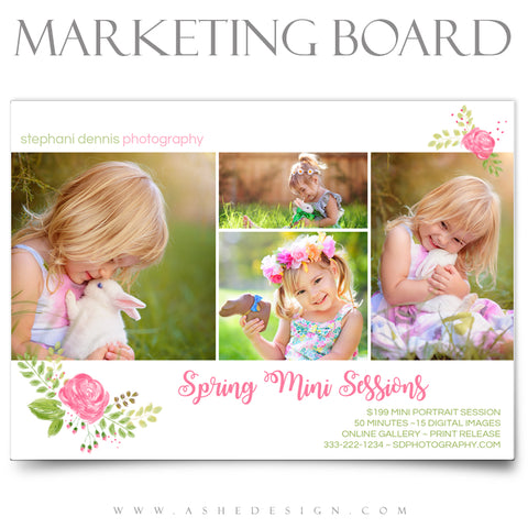 Ashe Design 5x7 Marketing Board - Spring Flowers