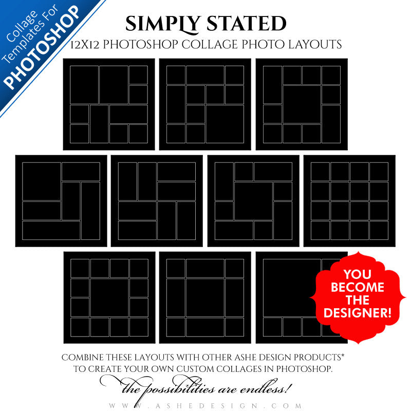 Photoshop Collage Layouts - Simply Stated 12x12