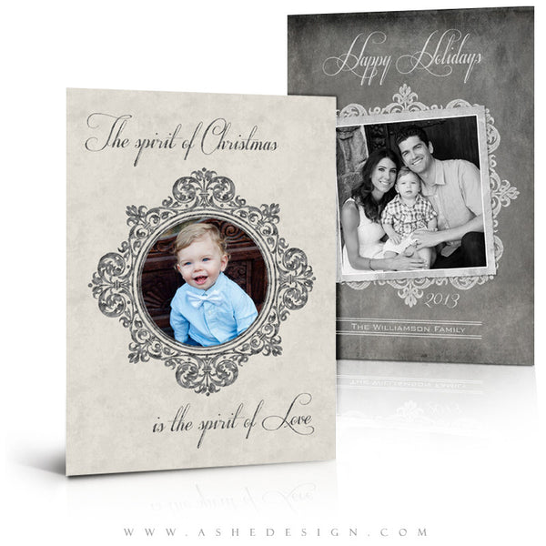 5x7 Flat Christmas Card - Chalkboard Parchment