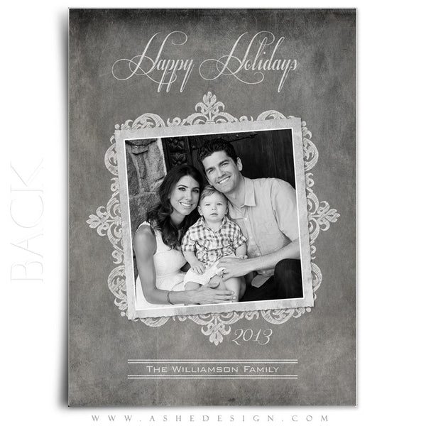 5x7 Flat Christmas Card - Chalkboard Parchment