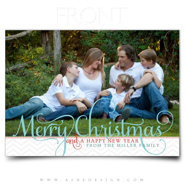 5x7 Flat Christmas Card - Curly Christmas