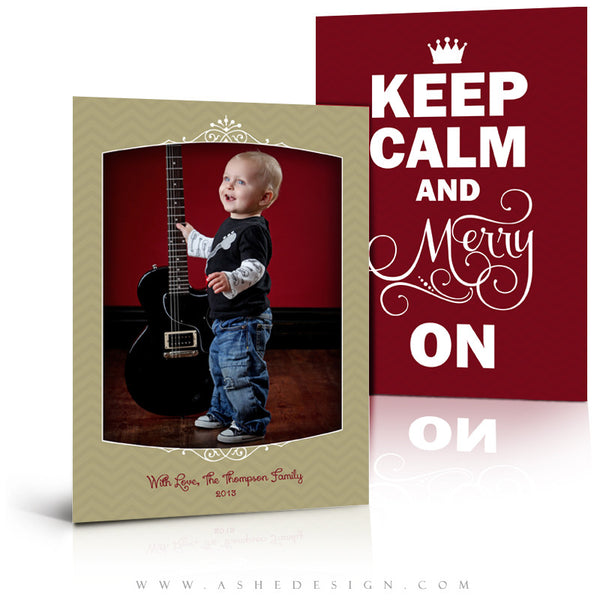 5x7 Flat Christmas Card - Keep Calm Merry On