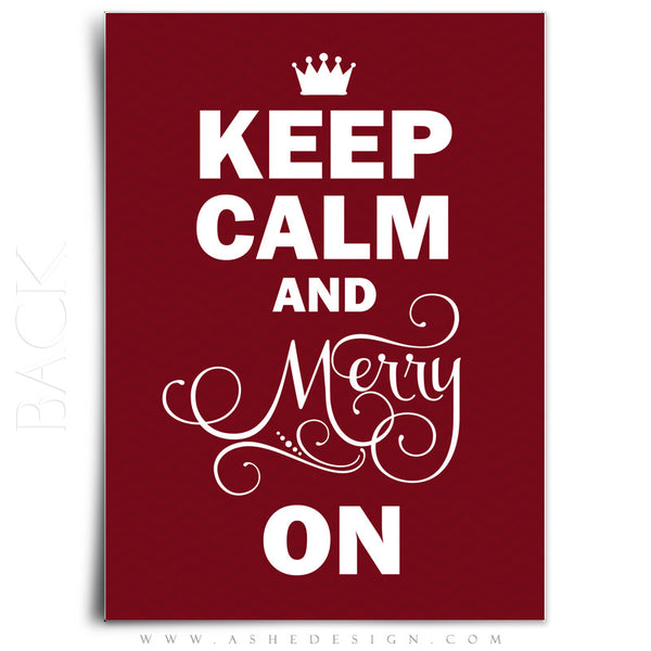 5x7 Flat Christmas Card - Keep Calm Merry On
