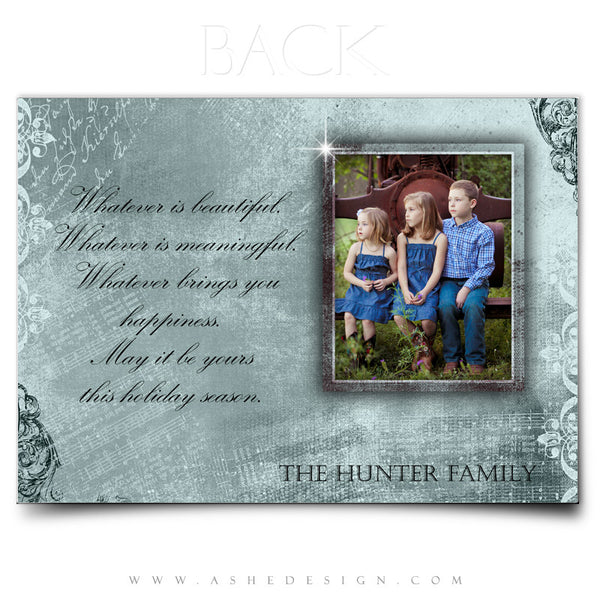 5x7 Flat Christmas Card - Blue Christmas