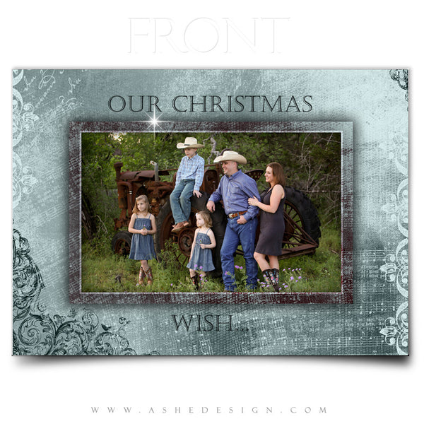 5x7 Flat Christmas Card - Blue Christmas