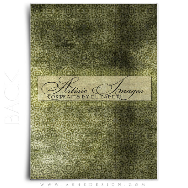 5x7 Flat Christmas Card - Blue Latte Damask