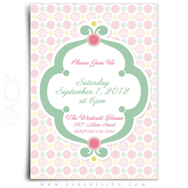 5x7 Flat Card Birthday Invitation - Bubble Gum Pink