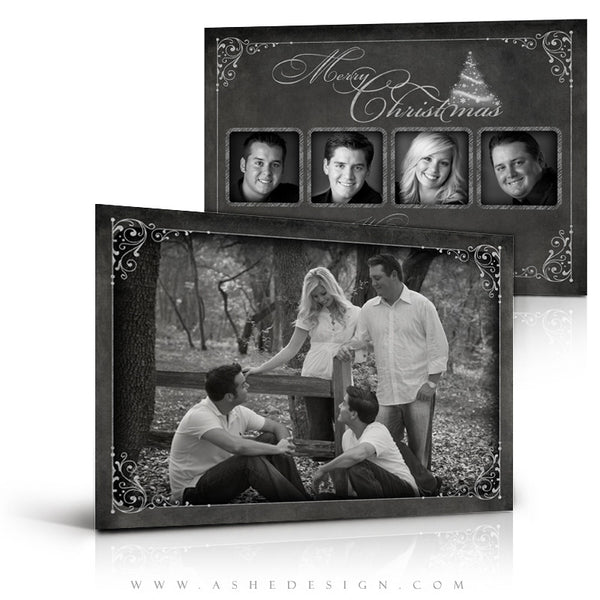 5x7 Flat Christmas Card - Chalkboard
