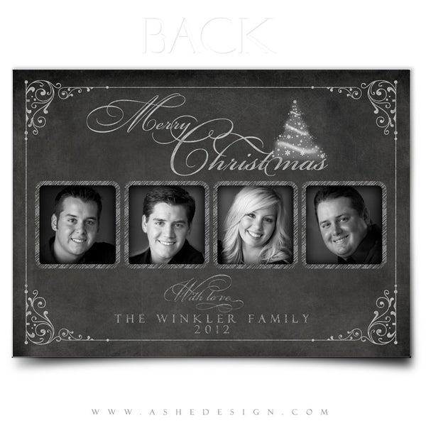 5x7 Flat Christmas Card - Chalkboard