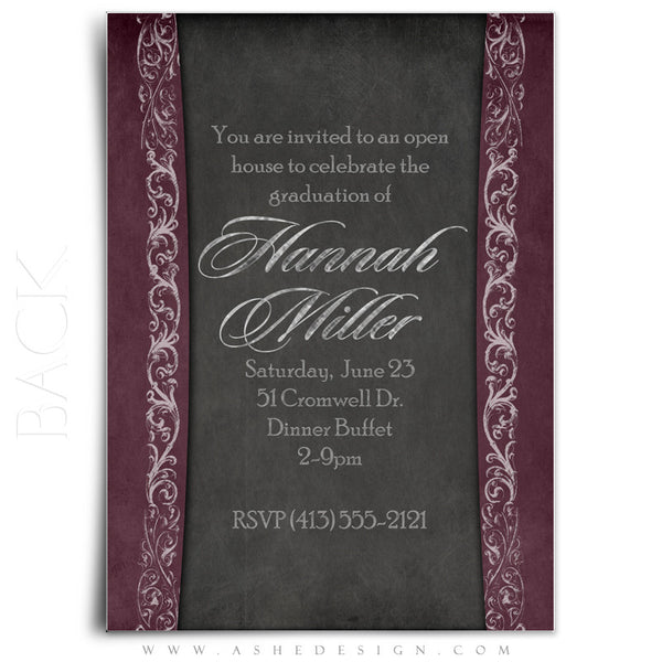 5x7 Flat Graduation Card - Chalkboard Senior Girl