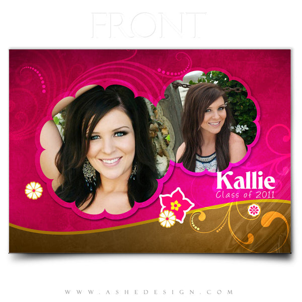 5x7 Flat Graduation Card - Chocolate Raspberry Swirl