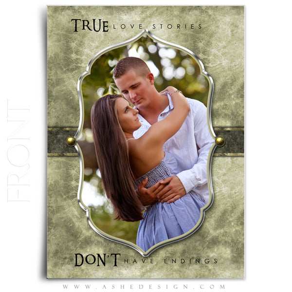 Wedding Invitation 5x7 Flat | Elegant Brushed Grunge front